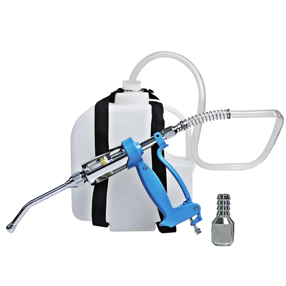 5ml Drencher Automatic Veterinary Syringe Animal Injector Backpack Medicine Pot Drenching Gun with 3L Bottle