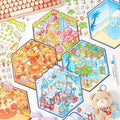 3 Sheets Per Pack Four Seasons to You Large Scene 3d Aquascape Stickers Miniature Scene Hut Three-dimensional Stickers
