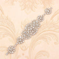 New Arrival Beaded Crystal Rhinestone Bodice Applique Patches Pearl Rhinestone Applique for Wedding Dress Clothing