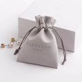 PandaSew 12x10cm Customized Logo Luxury Microfiber Jewelry Pouch Drawstring Packaging Bags