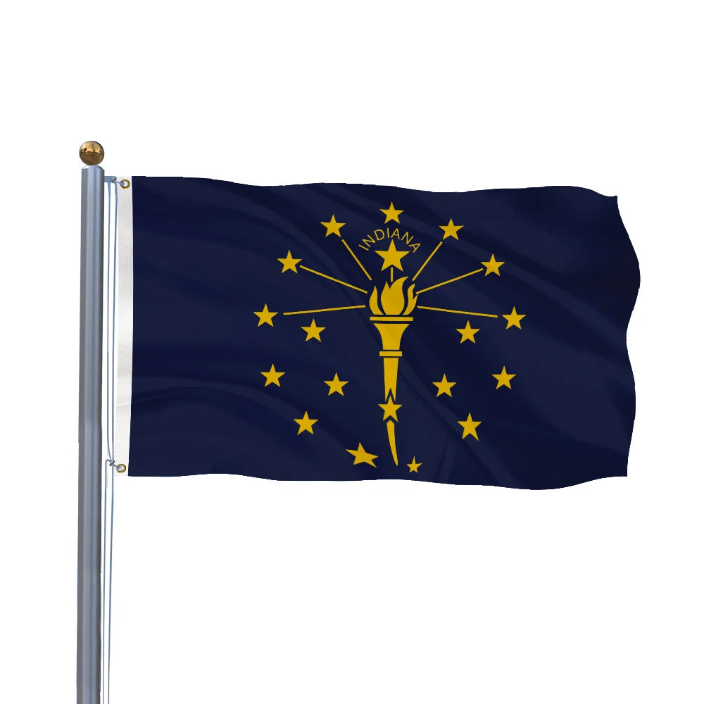 3X5FT Double Side Indiana Embroidery Flag for Events Outdoor Indoor Decoration