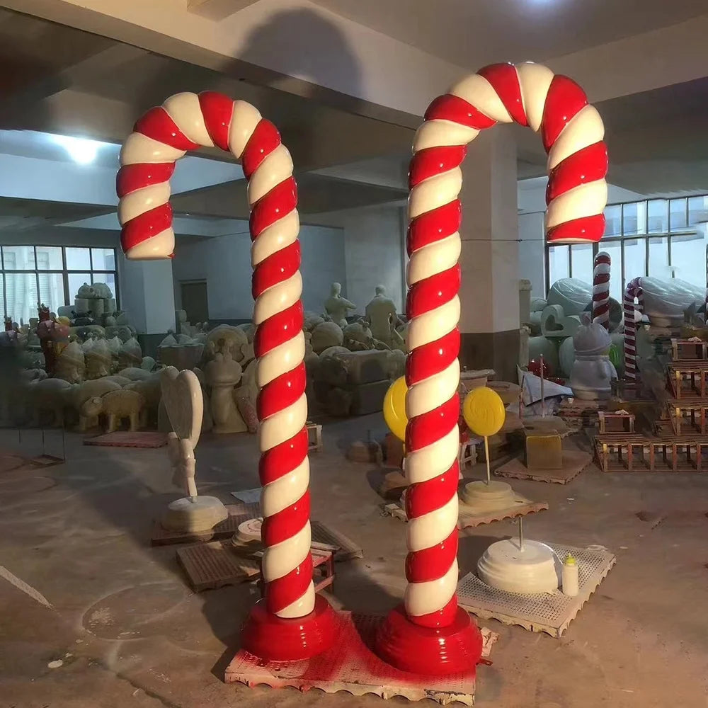 Christmas Lollipop Sculptures Resin Candy Ice Cream Props Crafts Sculpture Resin Lollipop Statue
