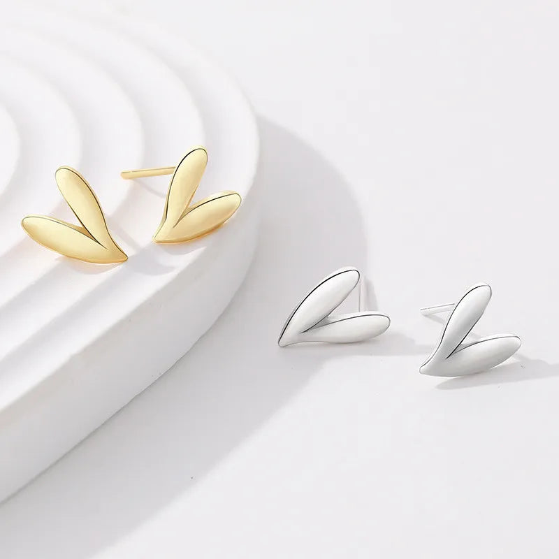 925 Silver Minimalist Earrings Jewelry 18K Gold Plated Sterling Silver Heart Shape Stud Earrings for Women