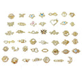 CZ8479 Bracelet Accessories Brass 18k Gold Plated Micro Pave Star  Heart Moon and Star Charm Connector for Bracelet Making