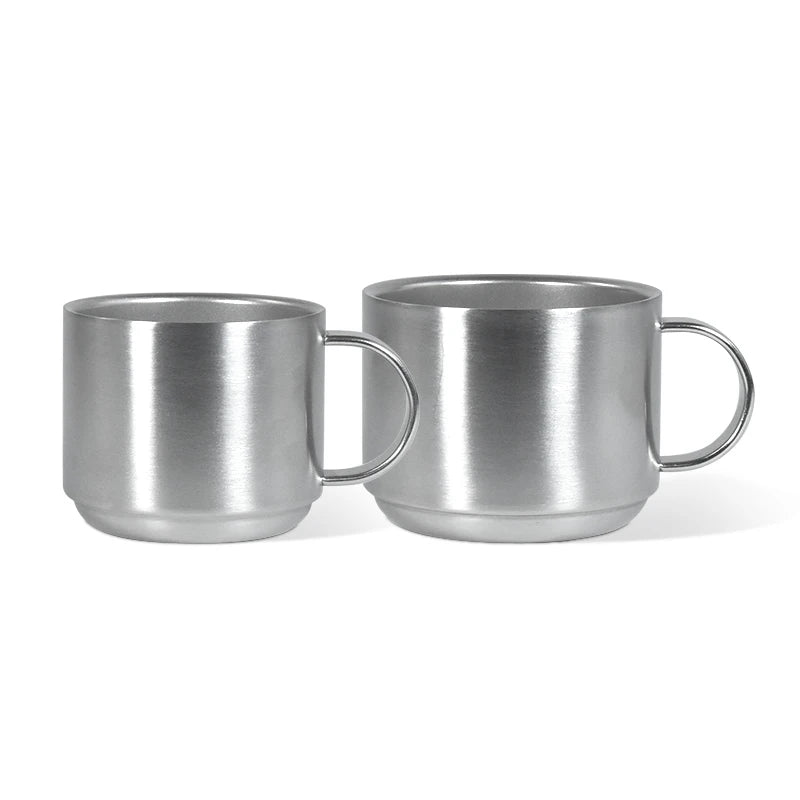 Custom Mini Cute 3.5oz 5oz Portable Stainless Steel Coffee Mugs With Handle for Business Gift