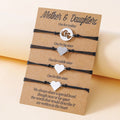 4Pcs/set Mother's Day Card Mother Daughter Bracelets Stainless Steel Charm Bracelet Hollow Combination Heart Bracelet