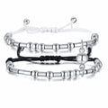 Wholesale Woven Bracelets Morse Code I LOVE YOU Design Stainless Steel Magnetic Couple Bracelet for Women and Men
