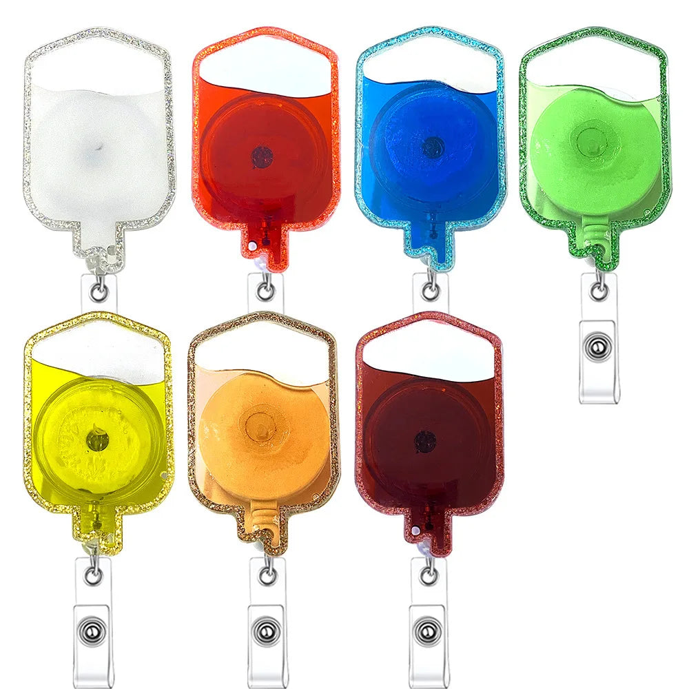 Lailina Mix Style Custom Water Shakble Acrylic Nurse Accessories Badge Reels Holder ID Card Name Badge Holder Buddy With Clip
