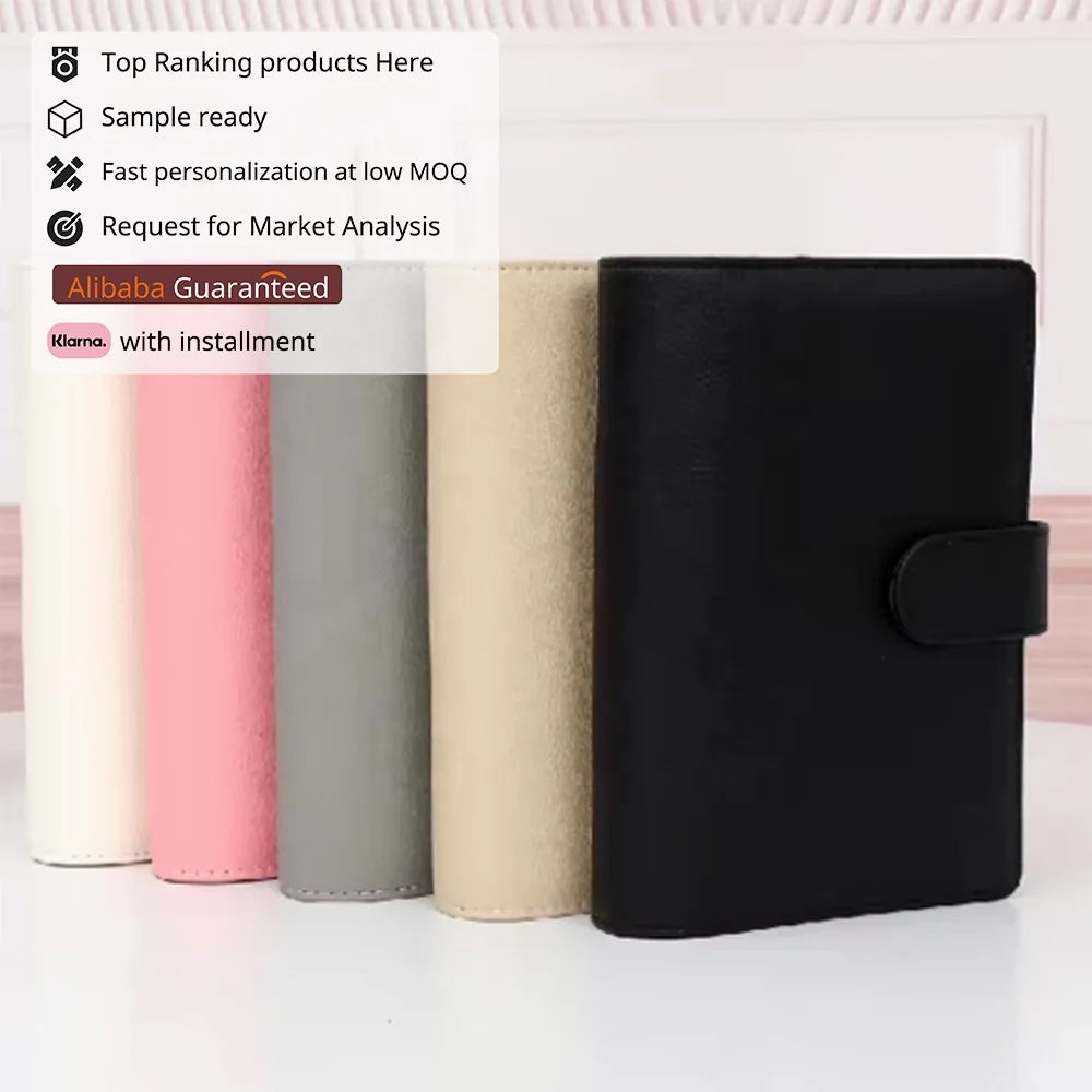 Hot New 5-Colored Pebble Pattern Organizer Budget Planner A6 Binder with A6 Envelopes Insert & Fly Leaf Available