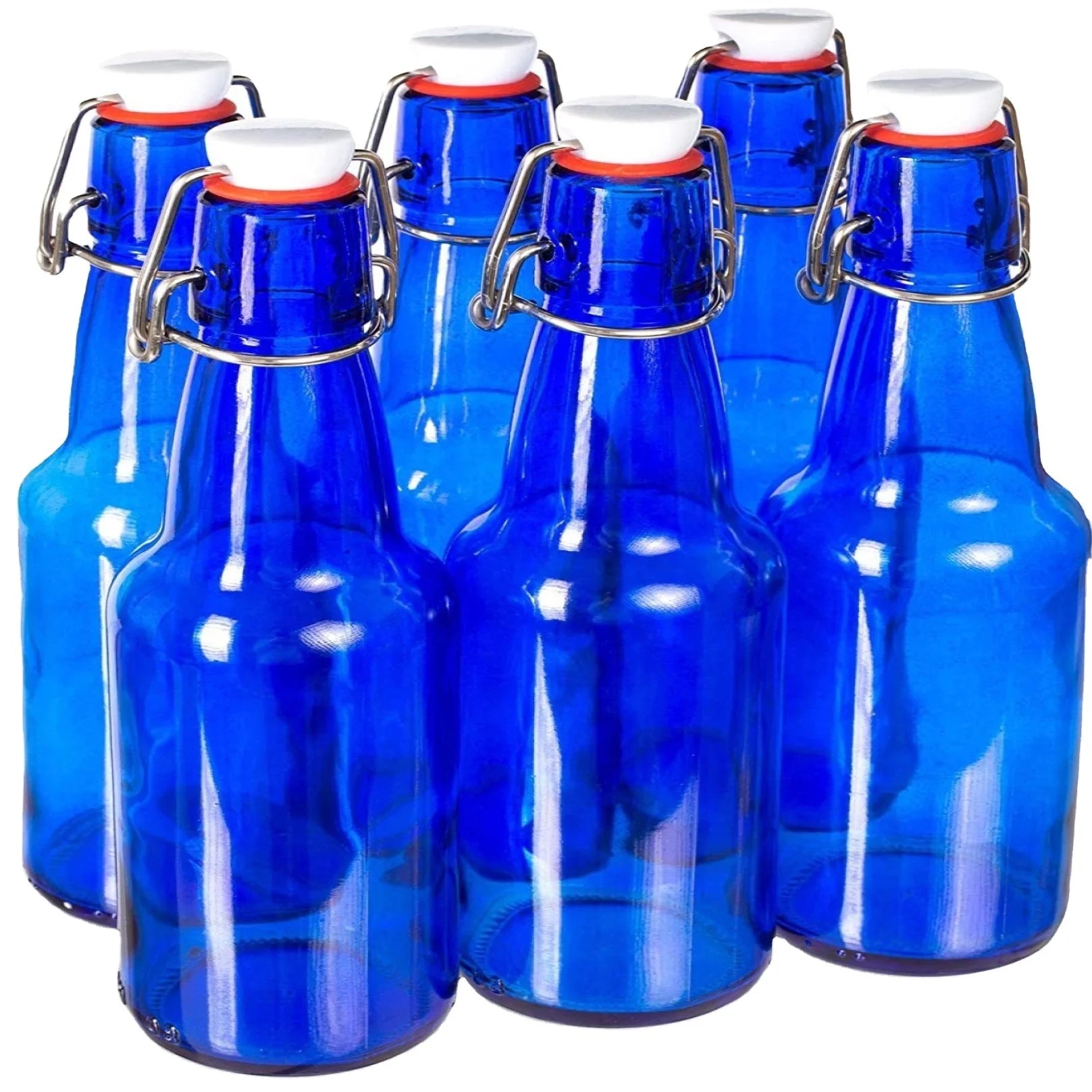 Sale 375 Ml 16 Oz 35 Oz 1 Liter Cobalt Blue Beer Glass Bottle in Large Stock Hot Sale Free Sample With Swing Cap