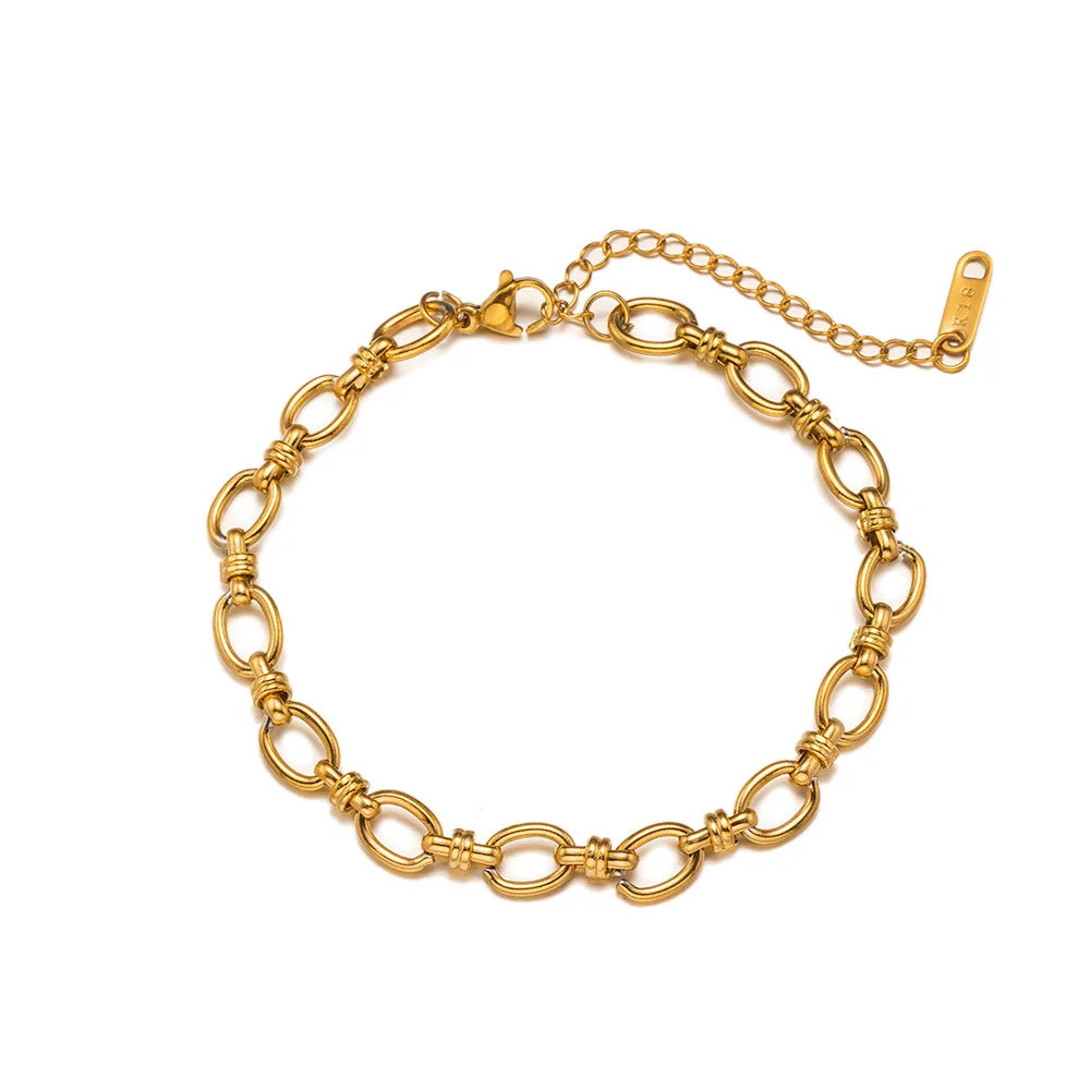 Ins Waterproof Hypoallergenic 18K Gold Silver Plated Stainless Steel Handmade Chain