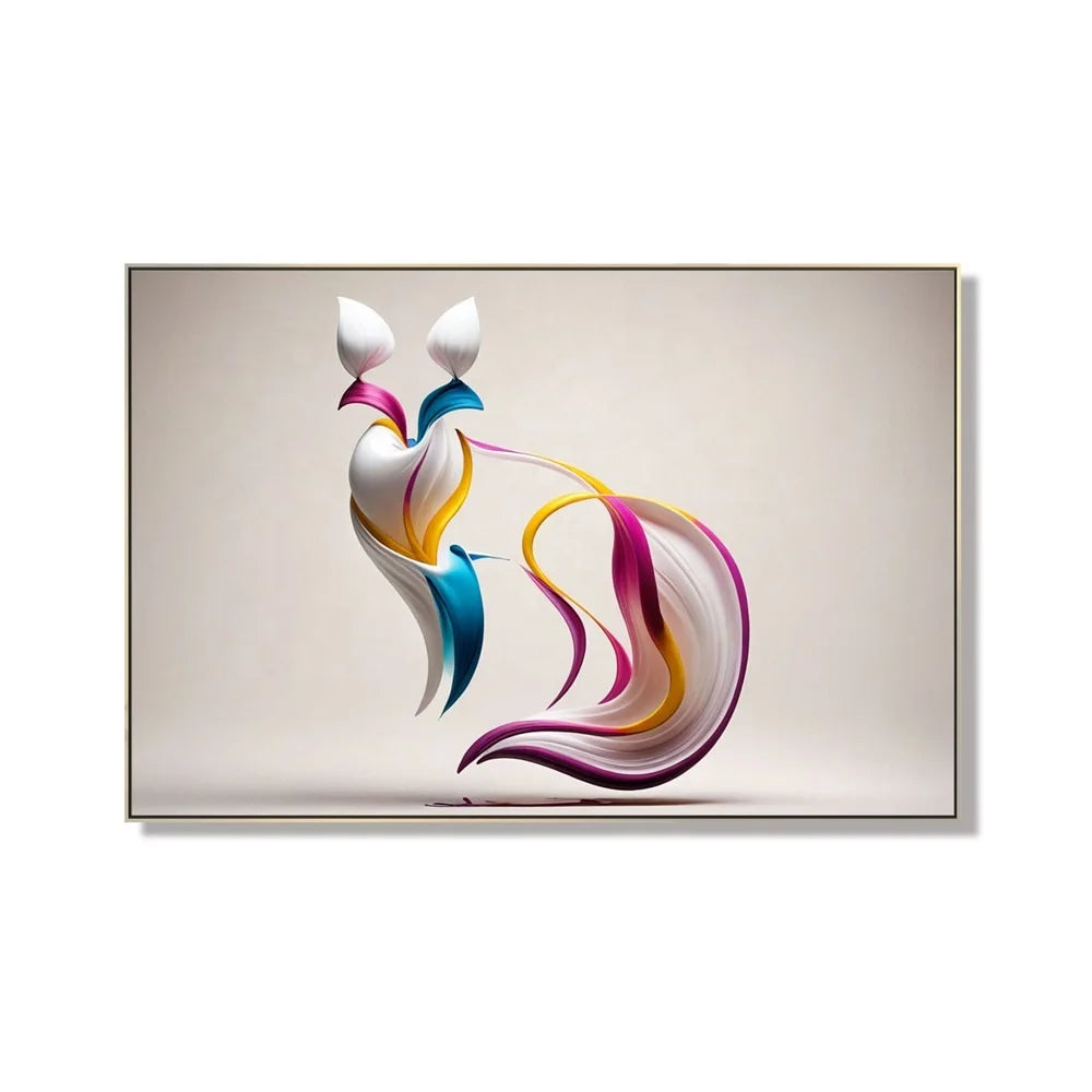 Custom Wholesale Hand Painted Oil Painting Animal Pop Art Canvas Wall Art Carved 3D Wall Oil Painting