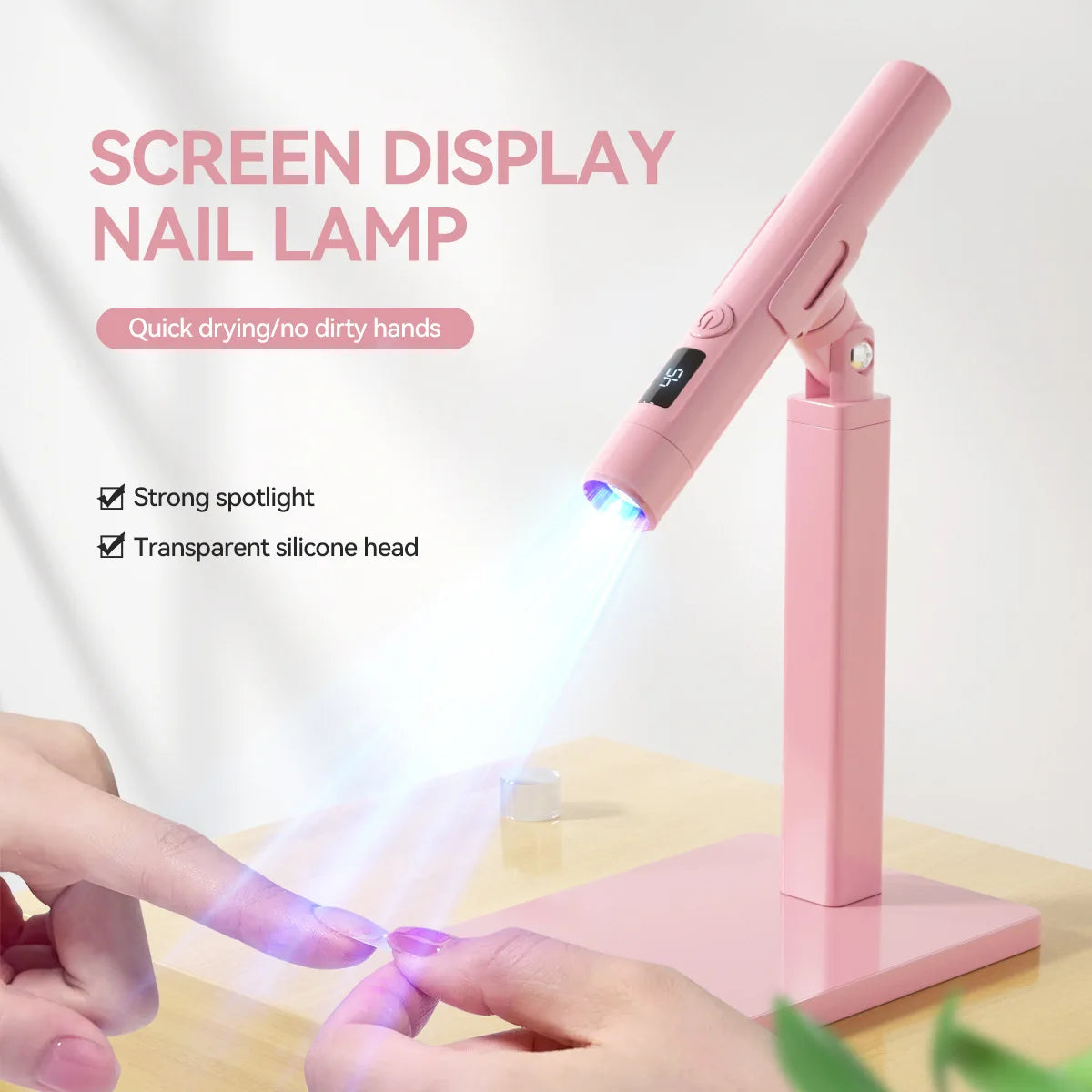 360 Rotatable 2 in 1 LCD Display Flash Curing Gel  Extension Light LCD Screen Mini UV Led Touch Nail Lamp