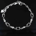 Sterling Silver 5*7mm Semi Mount Bracelet Blank Empty Support Mountain Setting S925 Base Holder Without Stone for DIY Inlay