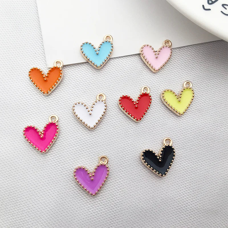 Wholesale13MM Peach Heart Alloy Pendant Loose Pendant for Making Bracelet