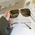 ADE WU STY7458W Trendy Metal Flat Top Shades Men Fashion Tortoiseshell OEM Pilot Sunglasses Aviation Blue Light Blocking Glasses