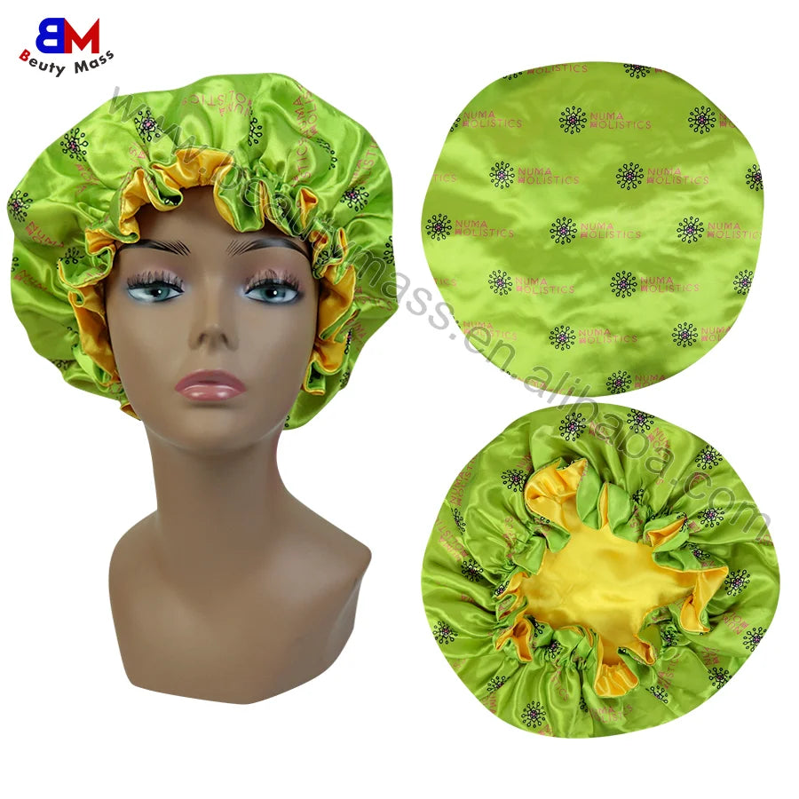 Hot Selling Designer Sleeping Shower Cap Bonnet Fashion Women Satin Silky Bonnets