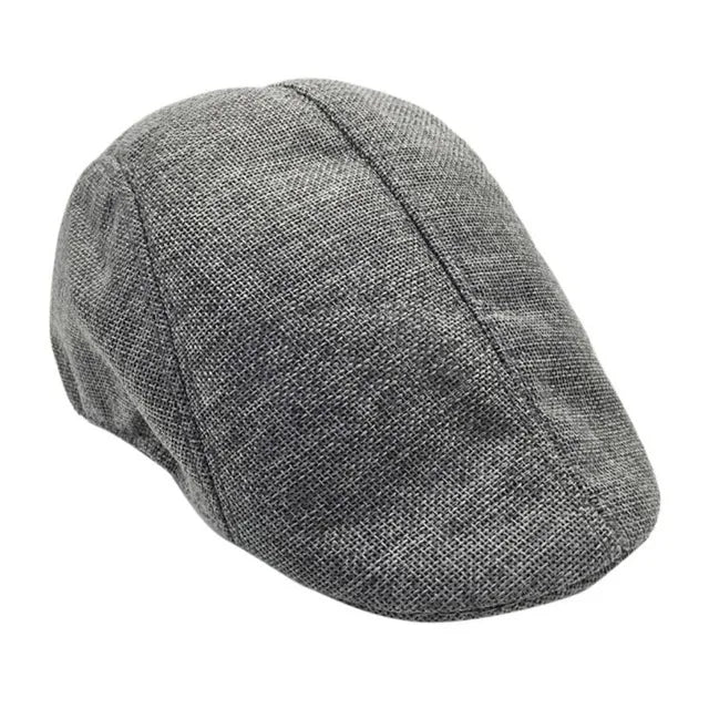 Mens Womens Outdoor Breathable Dad Bun Hat Spring Solid Flax Beret