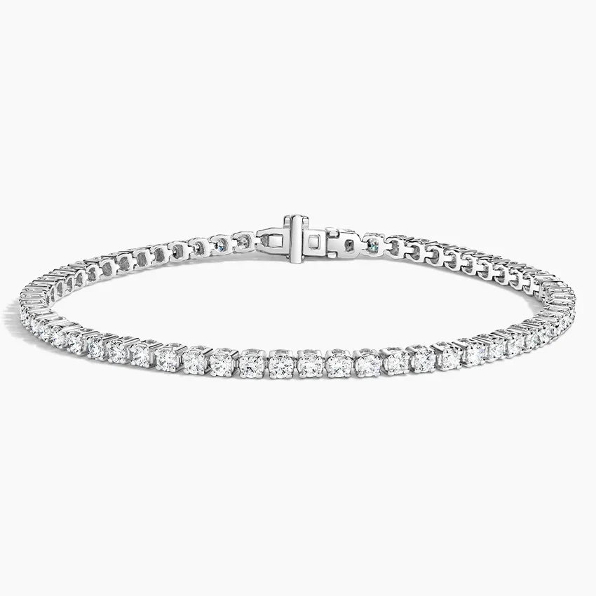Tennis Bracelet Fine Jewelry 3MM 4MM 2MM Lab Grown Diamond 9K/14K/18K White Gold Silver S925 Rhodium Plated Women's Bracelet