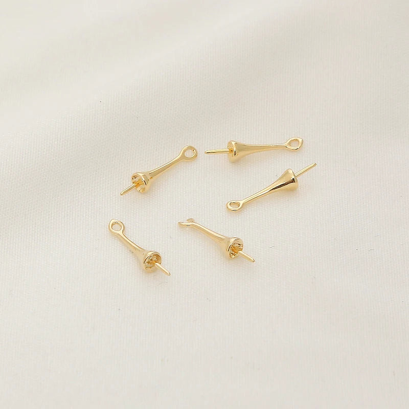 Brass Ball Head Pins 14K Gld Plated Sheep Eye Pin Perforated Pearl Pin DIY Accessories
