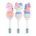 Baby Manual Toothbrush with Cute Unicorn Tongue Gum Care Extra Soft Floss Bristles for Kid Toddle Gentle Training Oral Cleaning