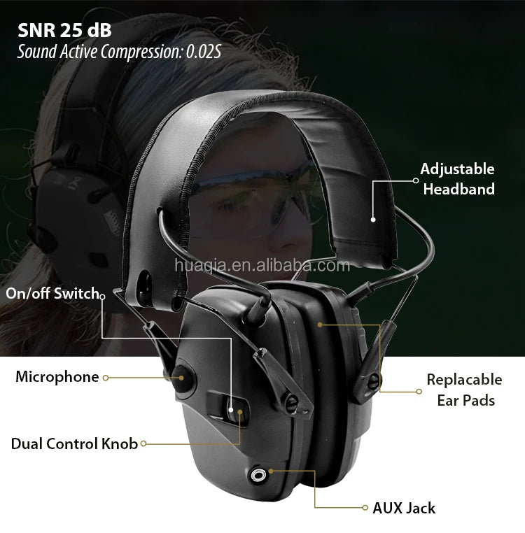 Safety ABS Material Hearing Protection Noise Cancelling Electronic Shooting Soundproof Russia Tactical Earmuffs Intercom