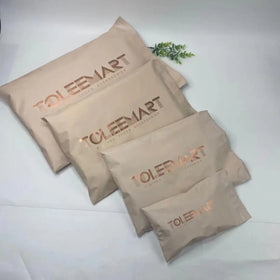 100pcs Biodegradable Beige Peach Poly Mailer Bag Summer T-shirt Garment Packaging Custom Logo Plastic Shipping Mailing Bags