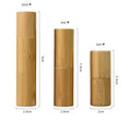 10ml Bamboo Roller Bottles Empty Roll-on Vial Container for Essential Oils Cosmetic Storage Cylinder Shape Refillable Sealing