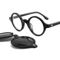 Brand Small Custom Logo Optical Glasses Frame With Sunglasses Clip Rivet Handmade Acetate Eyeglasses Round Prescription Eyewear