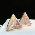 Wholesale Natural Blue Moonlight Crystal Decoration Exquisite Triangle Devil's Eye Sculpture with Suspension Box for Room DÃ©cor