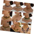 DAIHE Wholesale Vintage Boho Fashion Jewelry 18k Gold Plated Indian Bridal Earring Necklace Jewelry Set Wedding