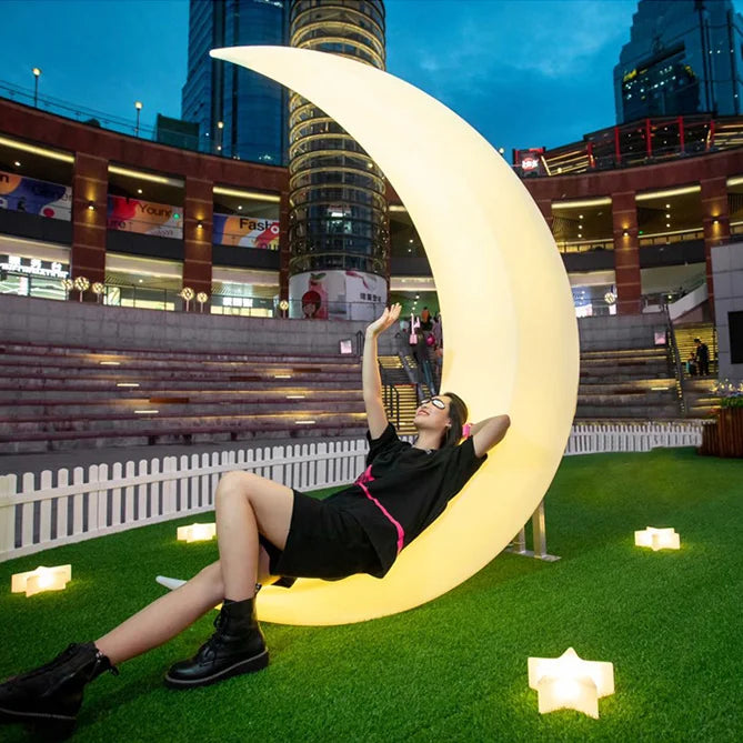Large Park Props LED Light Moon Garden Decor Other Amusement Park Products for Sale