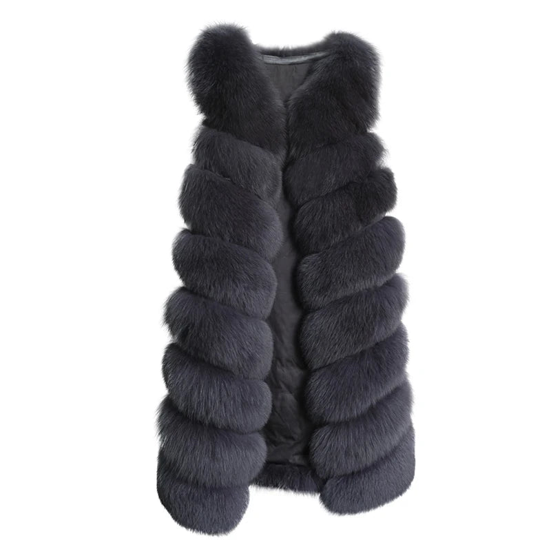 Jtfur Factory Autumn Winter Fox Fur Gilet Casual Fashion High Quality Customized Women Fox Fur Vest