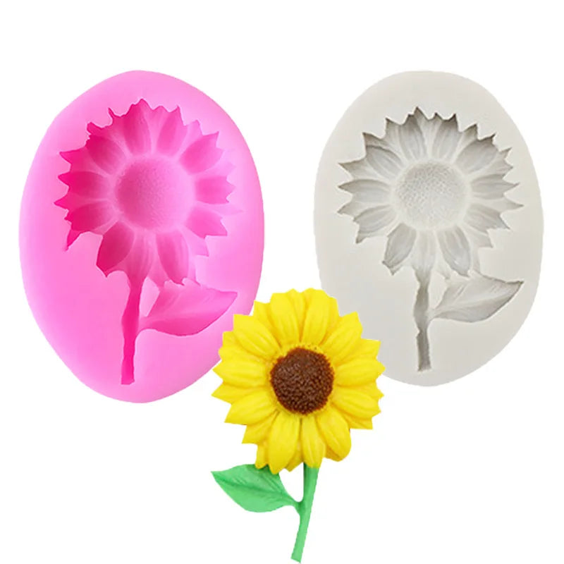 HY Sunflower Silicone Mold Fondant Chocolate Cake Cupcake Decorating Mould