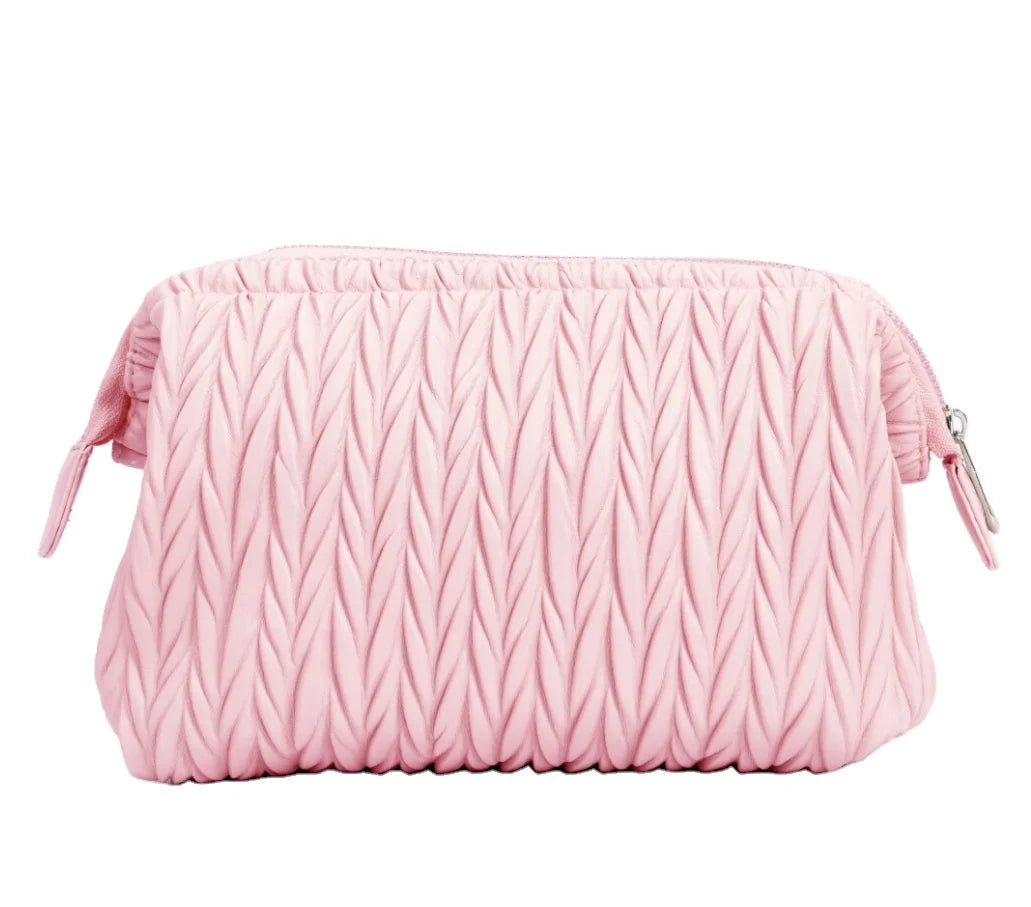 Custom Makeup Bag Portable PU Leather Waterproof Toiletry Pouch Travel Make up Bag Multifunctional Brush Cosmetic Bag for Women