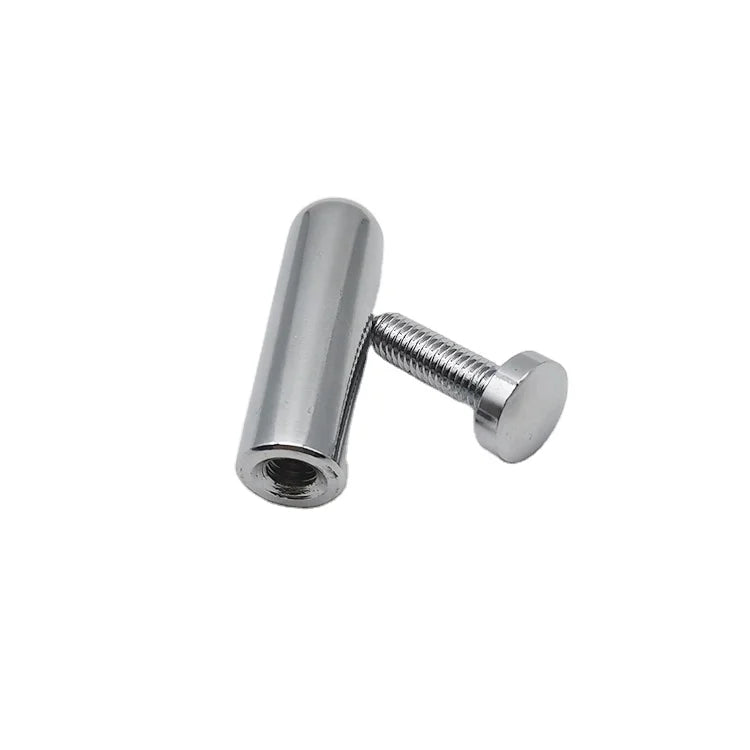 1/2\" Diameter Steel Desktop Table Standoffs Chromed Finish 1/4\"-D12X40 Fasteners for Material Hole Product Category Fasteners