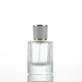 Parfum 30ml Spray Vertical Stripes Empty Glass Perfume Spray Bottle White/Gold Cap 50ml Perfume Atomizer Bottle