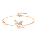 Trendy 18K Pure Gold Butterfly Charm Custom New Adjustable Bracelets Models with Natural Diamond White Clover