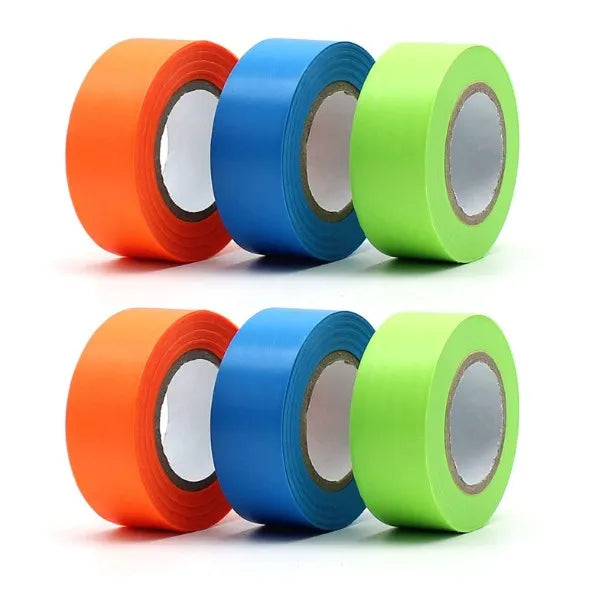 Heavy Duty PVC Flagging Tape High Visibility Non-Adhesive Strip for Utility Surveying Marking UV Resistant Weather Resistant