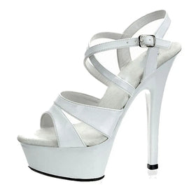 Black Gothic Stiletto Dance Shoes Ultra-High 15 cm Anti-Slip Platform 6-Inch High Heels Summer Sandals Model Walk Show