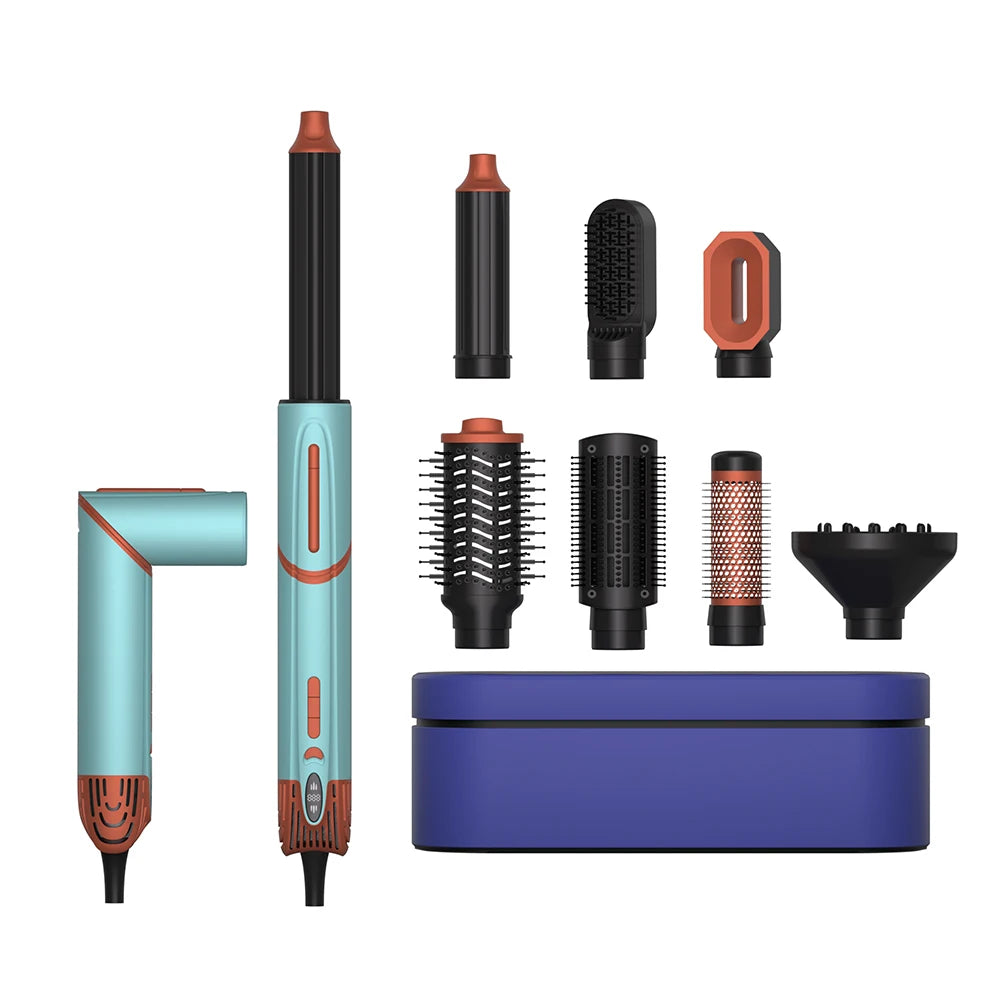 Wholesale 6 in 1 Hair Dryer Brush and Curler Custom logo Blow Dryer Brush Thick Curly Hair Blow Dryer Brush for Natural