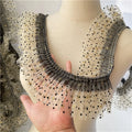 1 Yard Black Dot Pleated Lace Trim Polka-dot Ribbon Edging Cuffs DIY Wedding Dress Sewing Craft