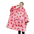 New Design Low MOQ Customize Print Wearable Hoodie Blanket Cozy Warm Women Sherpa Sweatshirt Hooded Blankets Drop Shipping