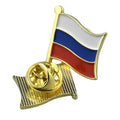 3 Day Sample Russia Pin Flag Custom Made Metal Crossed Enamel Color Two Country National Gold Plated Double Flag Lapel Badge Pin