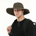 Solid Foldable Big Brim Bucket Hat Men Women Summer Outdoor Sun Sunshade Cap Waterproof Fisherman Hats