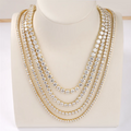 Starsgem S925 Silver Chain Tennis Necklace Round Cut DEF Moissanite Fashion Jewelry