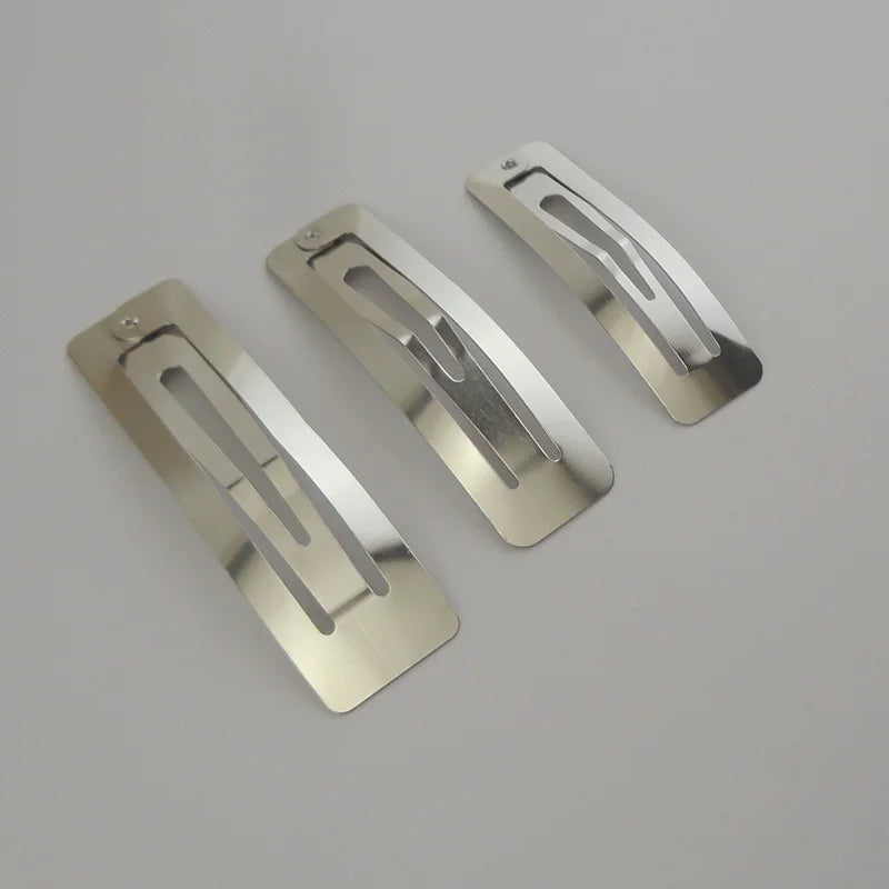 6cm 7.0cm 8.0cm Rectangle Plain Metal Snap Clips Girls' Side BB Hairpins for DIY Hair Accessories  Lead Free Nickle Free