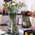 Wholesale Nordic Simple Creative Painted Gold Flowers Living Room Arrangement Glass Vase