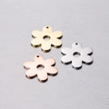BASQUESUN Factory Wholesale Custom Hot Selling 3D Flower Mirror Stainless Steel DIY Customizable Engraved Pendant Accessories