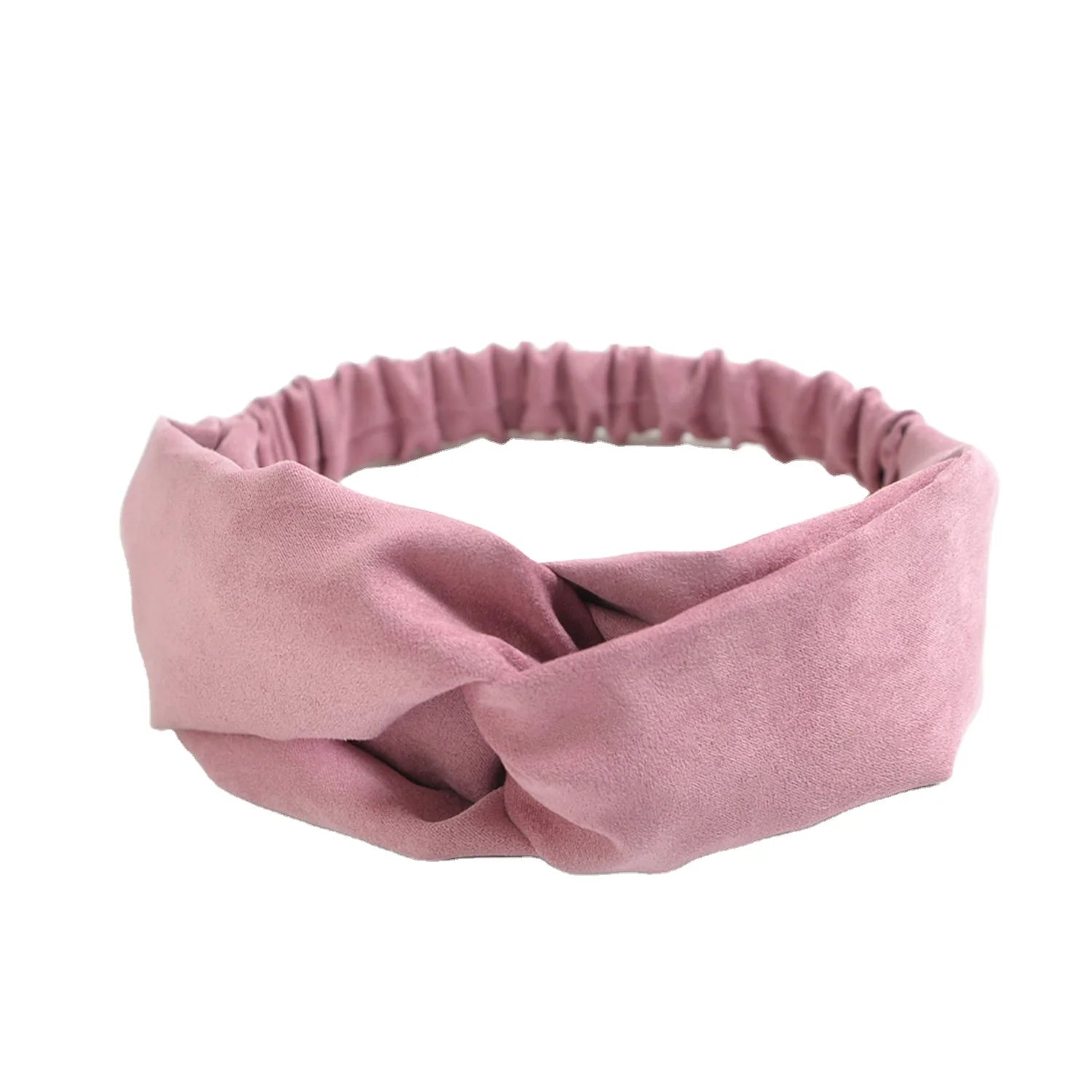 Women's Vintage Floral Elastic Hairband Bohemian Cross Knot Headwear Girls' Solid Suede Hair Accessories